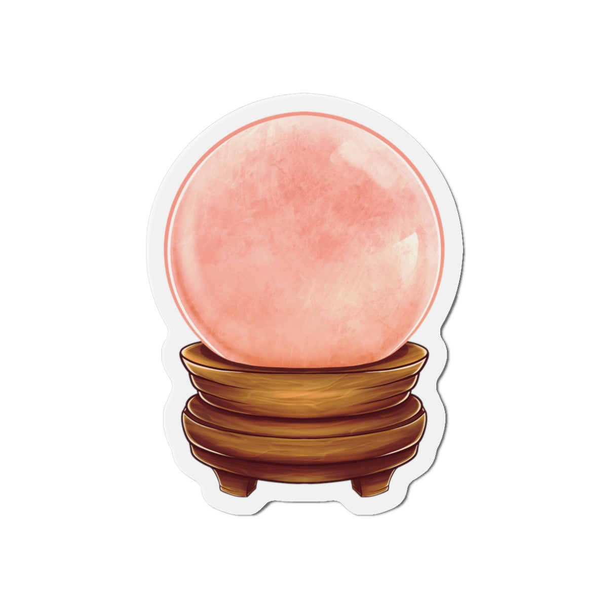 Rose Quartz Crystal Sphere Die-Cut Magnets - Crystal Lover - Rose Quartz