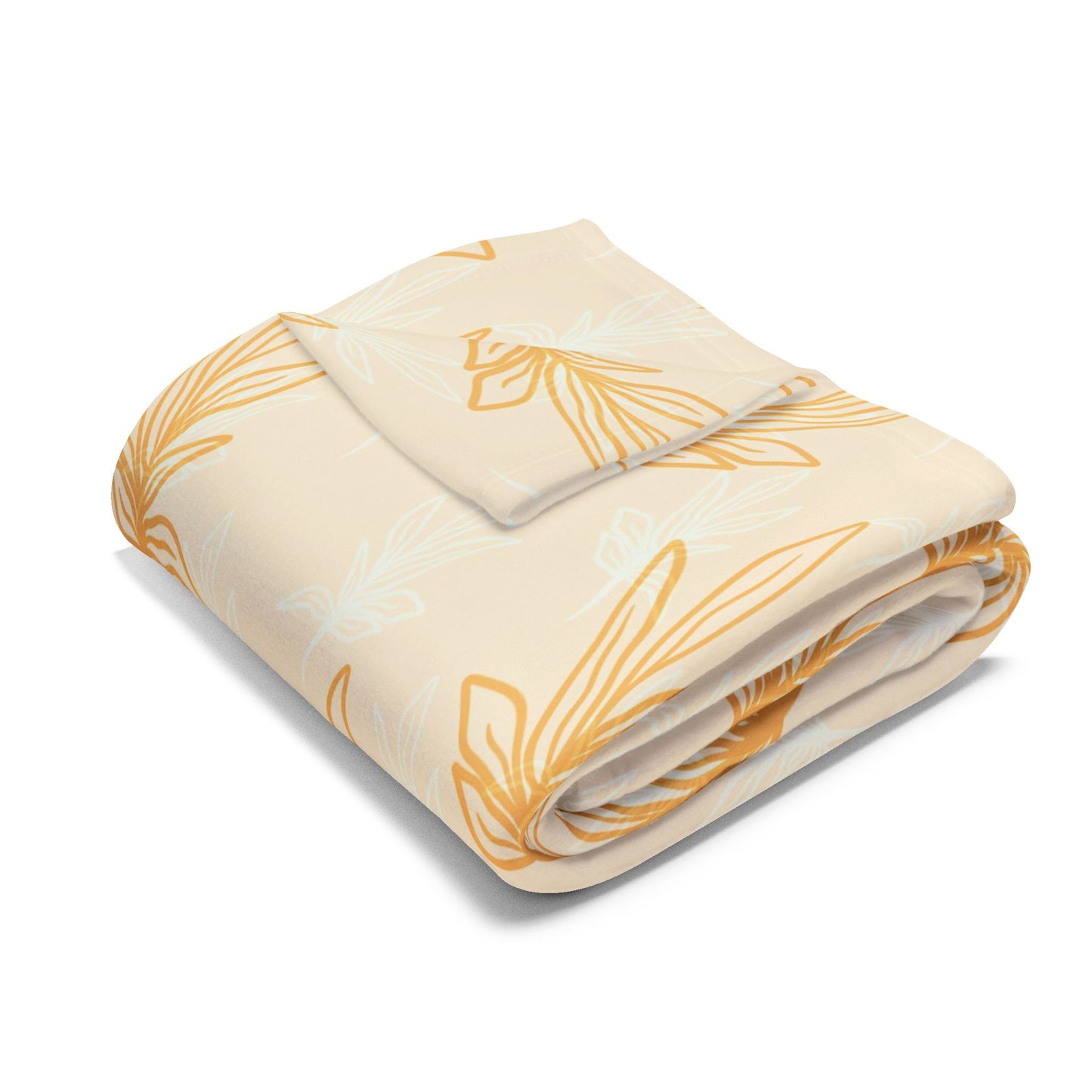 Tan Leaves - Arctic Fleece Blanket