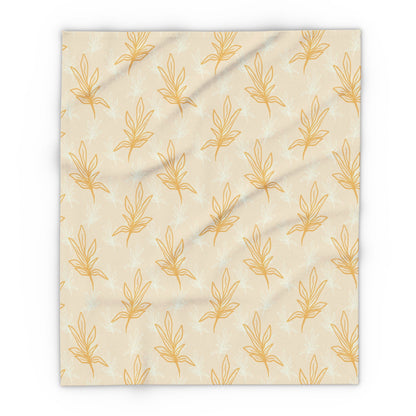 Tan Leaves - Arctic Fleece Blanket