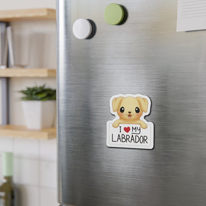 I love my Labrador Die-Cut Magnets - Yellow Labrador - Dog Mom - Dog Lover