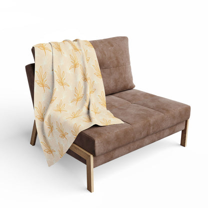 Tan Leaves - Arctic Fleece Blanket