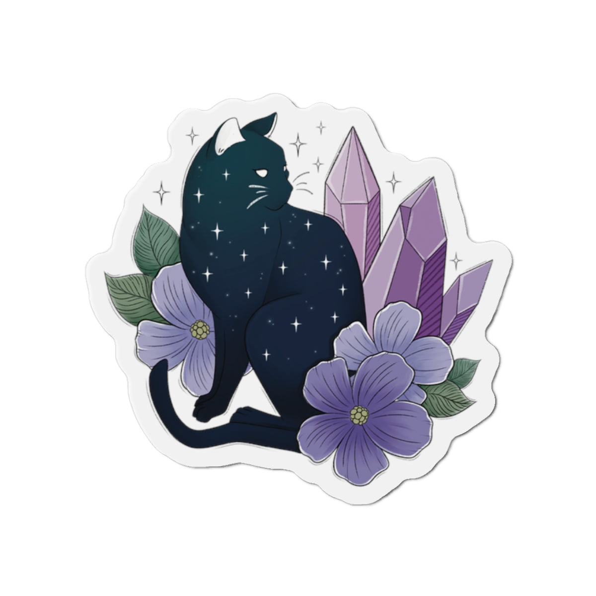 Crystal Cat Die-Cut Magnets - Crystal Lover - Cat Lover