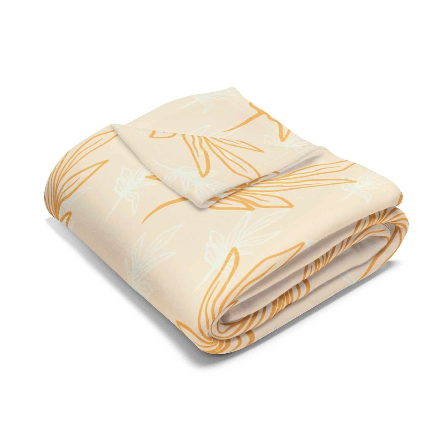 Tan Leaves - Arctic Fleece Blanket