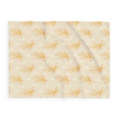 Tan Leaves - Arctic Fleece Blanket