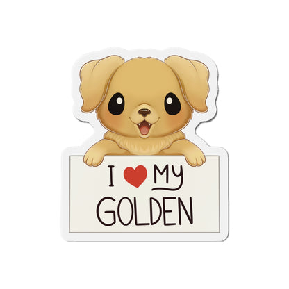 I love my Golden Die-Cut Magnets - Dog Lover - Dog Mom