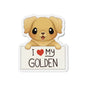 I love my Golden Die-Cut Magnets - Dog Lover - Dog Mom