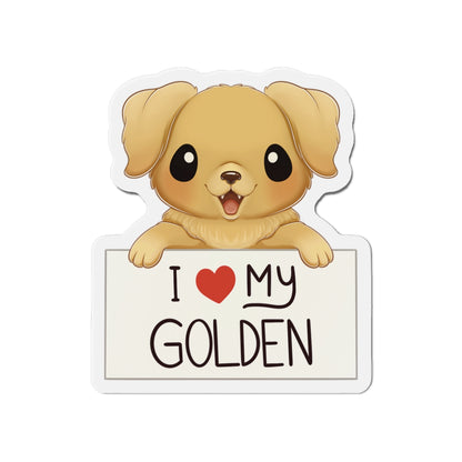 I love my Golden Die-Cut Magnets - Dog Lover - Dog Mom