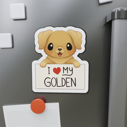 I love my Golden Die-Cut Magnets - Dog Lover - Dog Mom