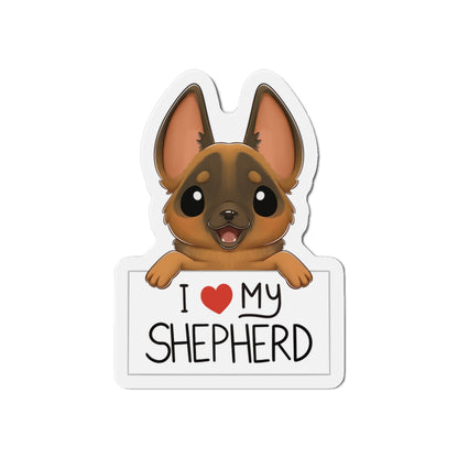 I love my Shepherd Die-Cut Magnets - Dog Lover - Dog Mom - German Shepherd