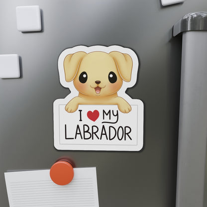 I love my Labrador Die-Cut Magnets - Yellow Labrador - Dog Mom - Dog Lover