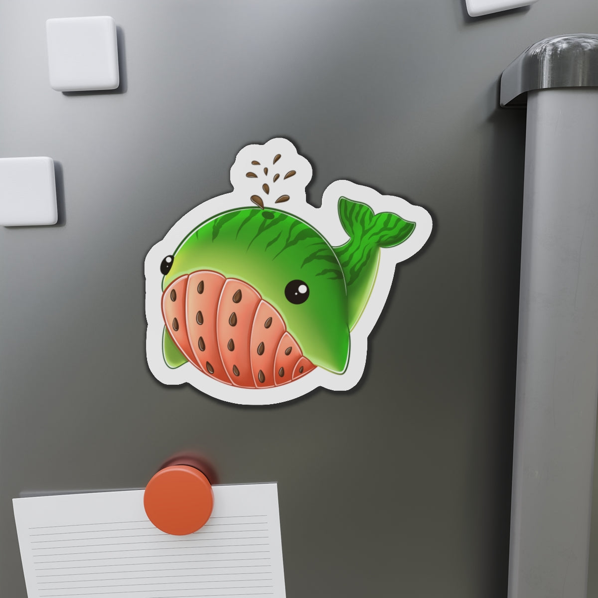 Watermelon Whale Die-Cut Magnets