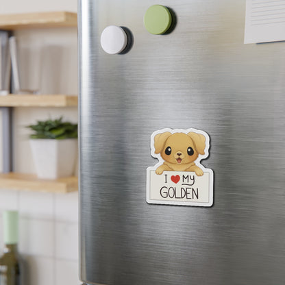 I love my Golden Die-Cut Magnets - Dog Lover - Dog Mom