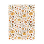 Plush Blanket - Fall Pumpkins and Leaves Design