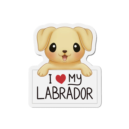 I love my Labrador Die-Cut Magnets - Yellow Labrador - Dog Mom - Dog Lover