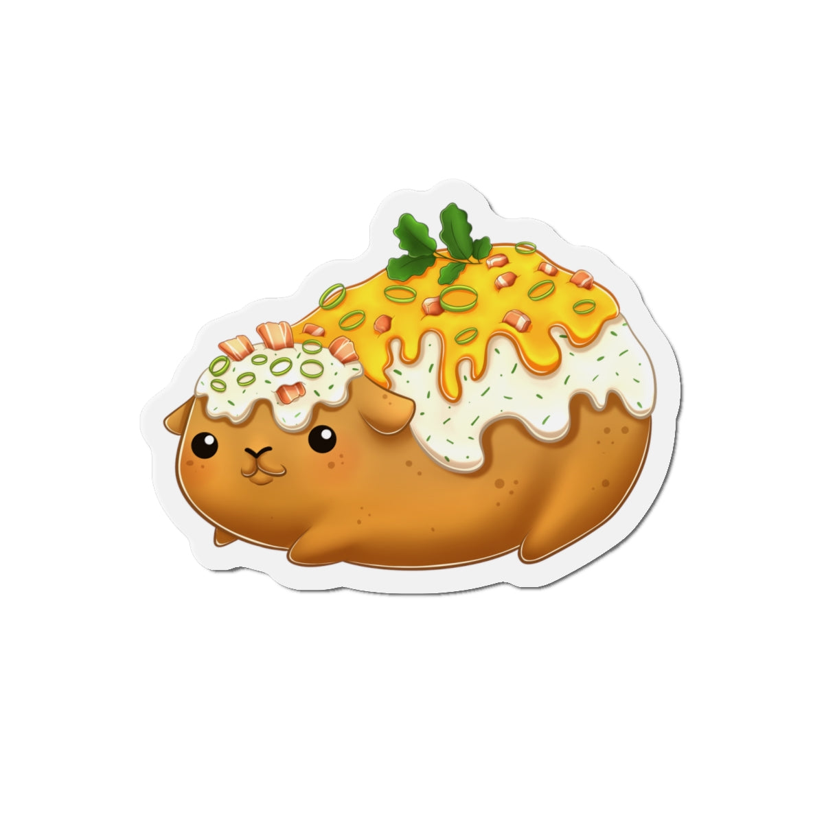 Baked Potato Guinea Pig Die-Cut Magnets