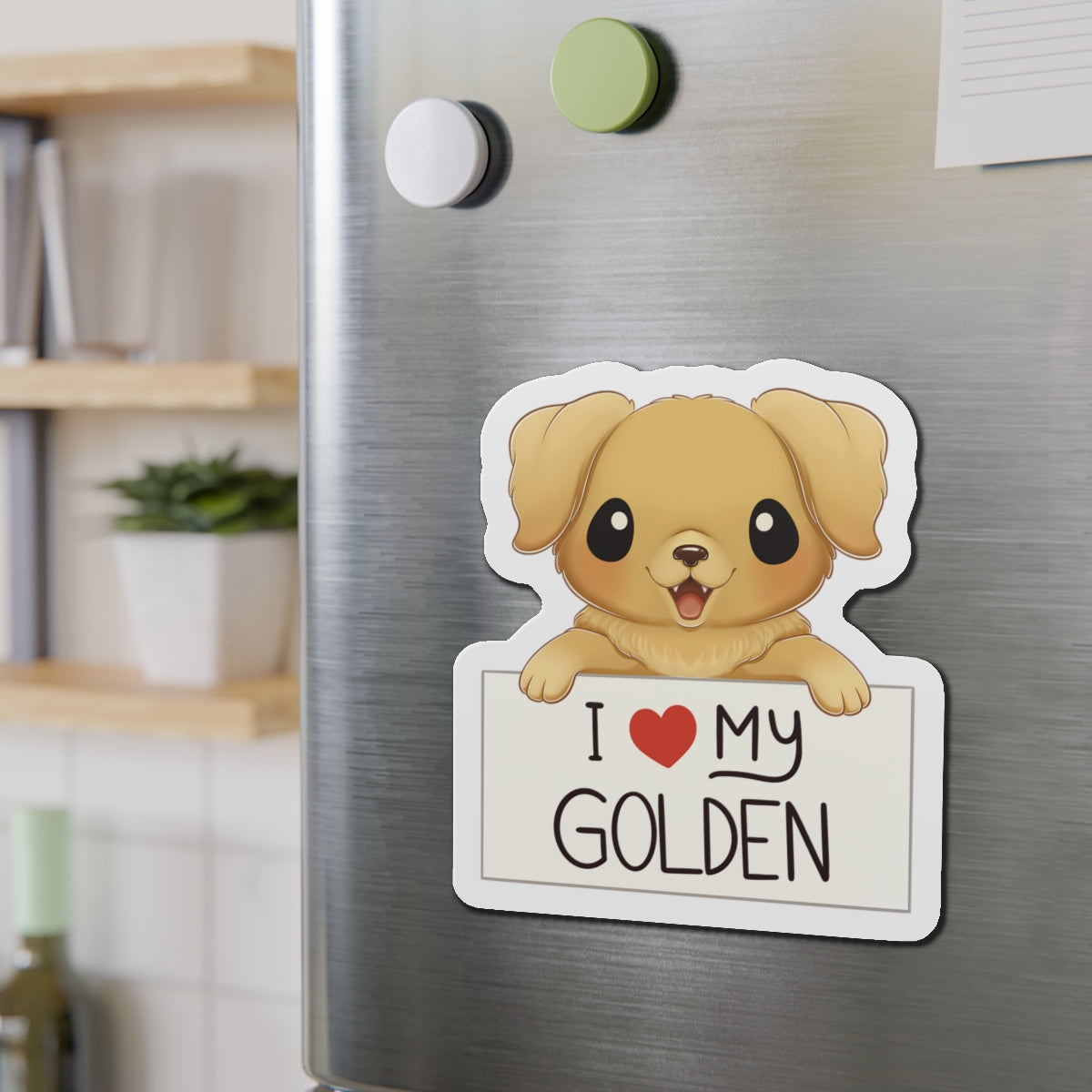 I love my Golden Die-Cut Magnets - Dog Lover - Dog Mom