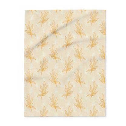 Tan Leaves - Arctic Fleece Blanket