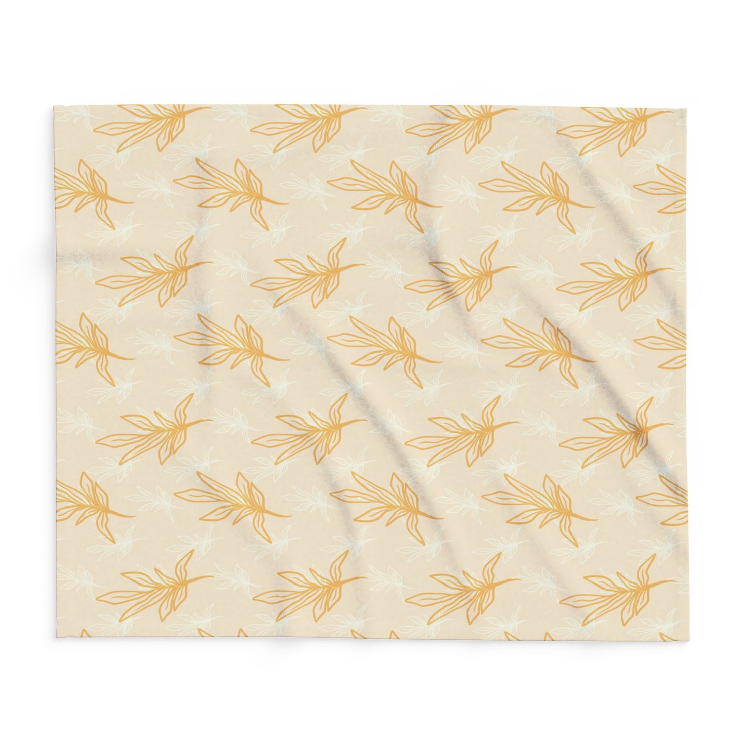 Tan Leaves - Arctic Fleece Blanket