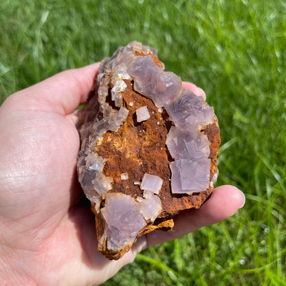 Blue Fluorite Crystals on Matrix