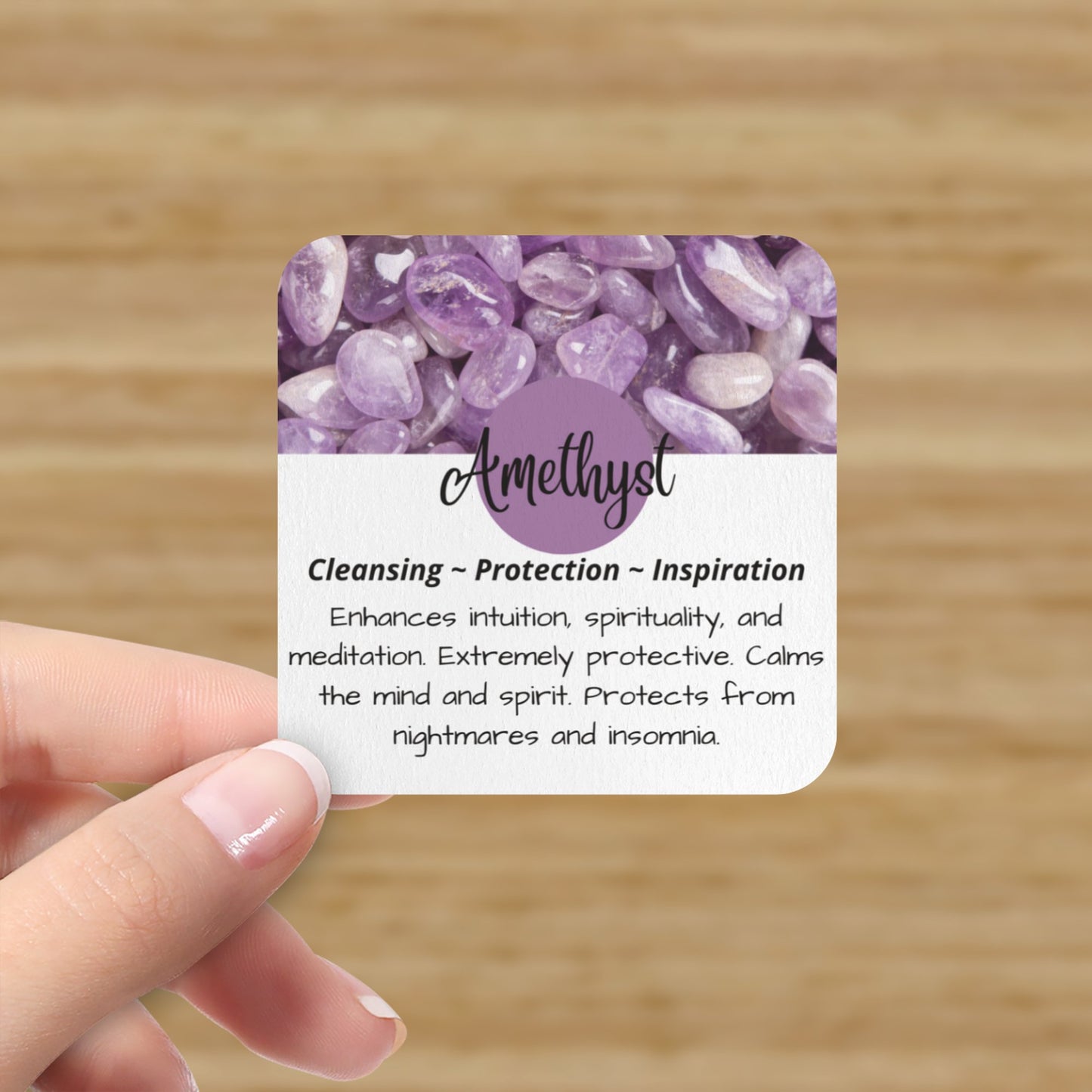 Crystal Info Cards 2.5" x 2.5"